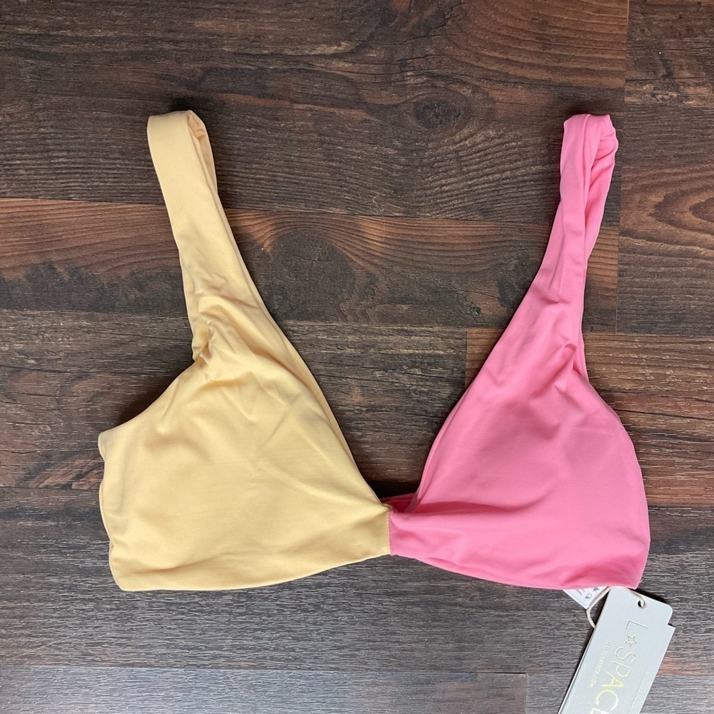 NWT L*Space Luna Color Block Bikini Top